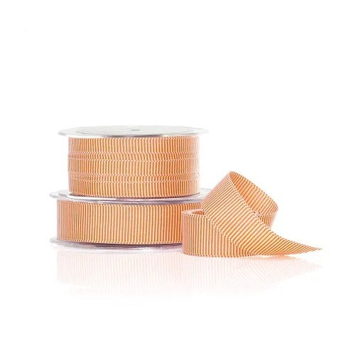 Vandoros Ribbon: 25mm Alice - Orange/White (per metre)