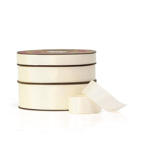 Vandoros Ribbon: 25mm Grosgrain Ivory (per metre)