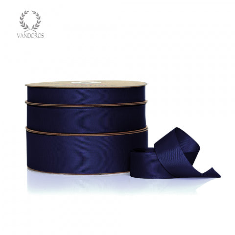 Vandoros Ribbon: 25mm Grosgrain Navy (per metre)