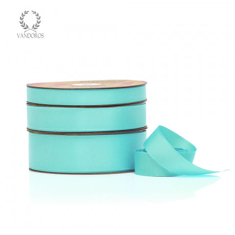 Vandoros Ribbon: 25mm Grosgrain Teal (per metre)