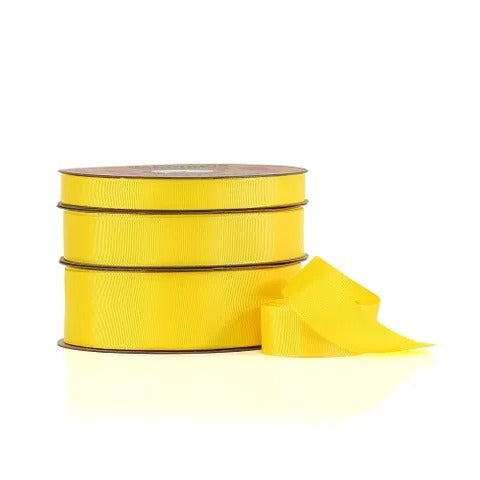 Vandoros Ribbon: 25mm Grosgrain Yellow (per metre)