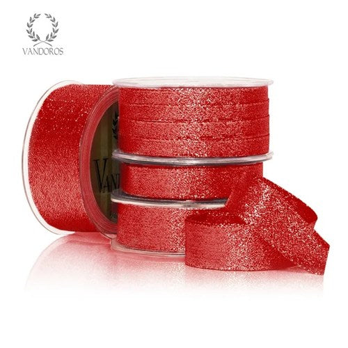 Vandoros Ribbon: 25mm Stellar - Red (per metre)