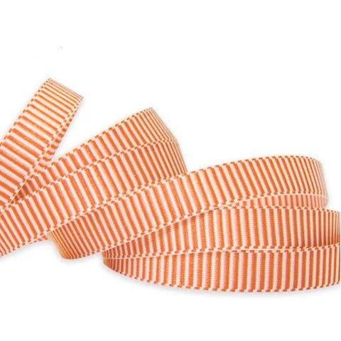 Vandoros Ribbon: 9mm Alice - Orange/White (per metre)