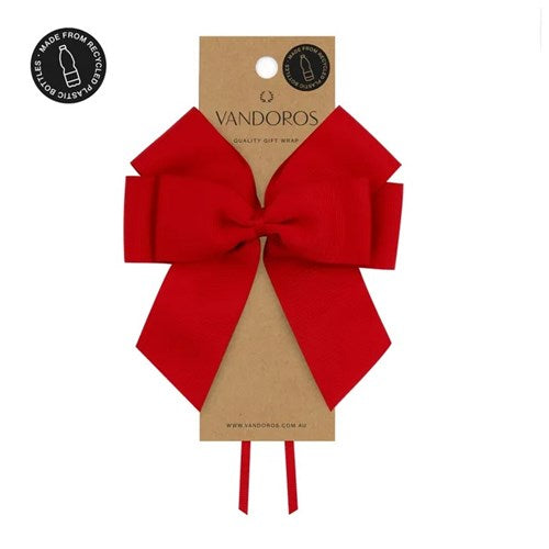 Vandoros Ribbon Bow - Recycled PET, 38mm Grosgrain Spice Red