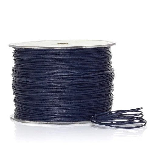 Vandoros Wax Cotton String - 1mm, Navy (per metre)