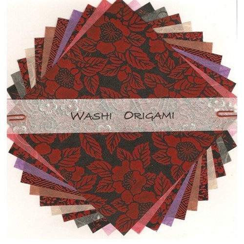 Washi Craft Origami Paper Pack - Wax Yuzen/Unryushi Mix, 150mm Square, Pack of 12 Sheets