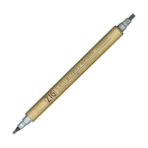 Zig Kuretake Zig Calligraphy Dual Tip Metallic Marker - Silver