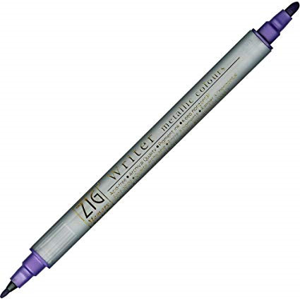 Zig Kuretake Zig Writer Dual Tip Metallic Marker - Purple